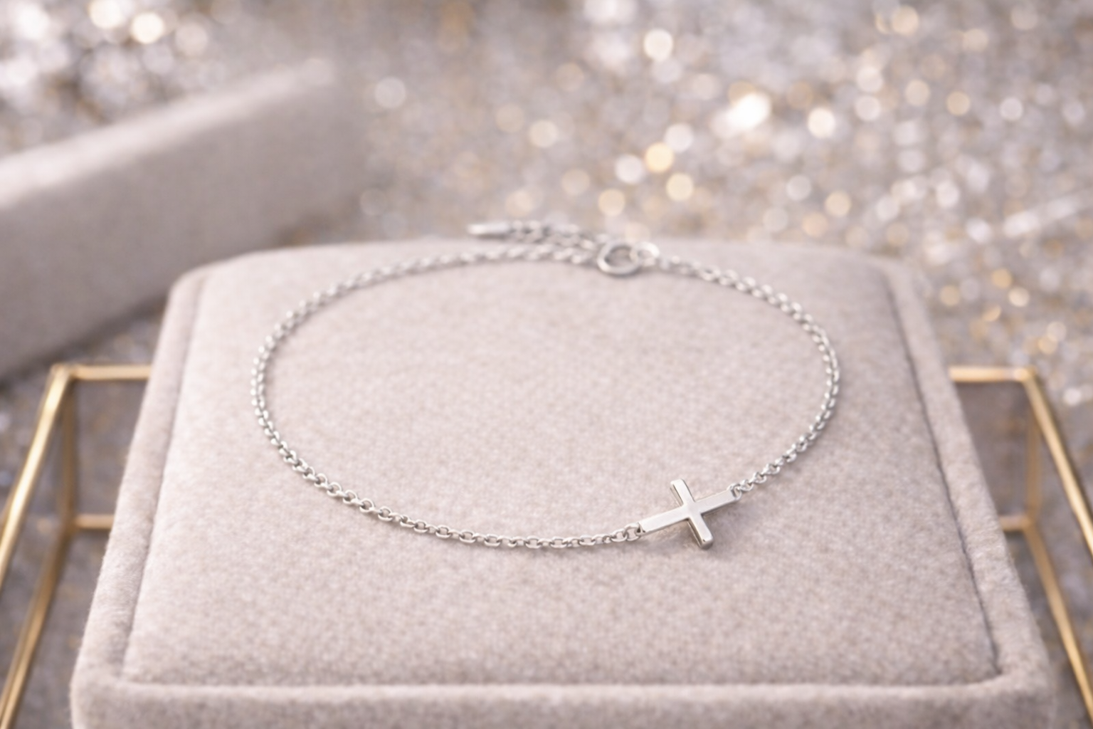 Korean Style S925 Silver Cross Bracelet
