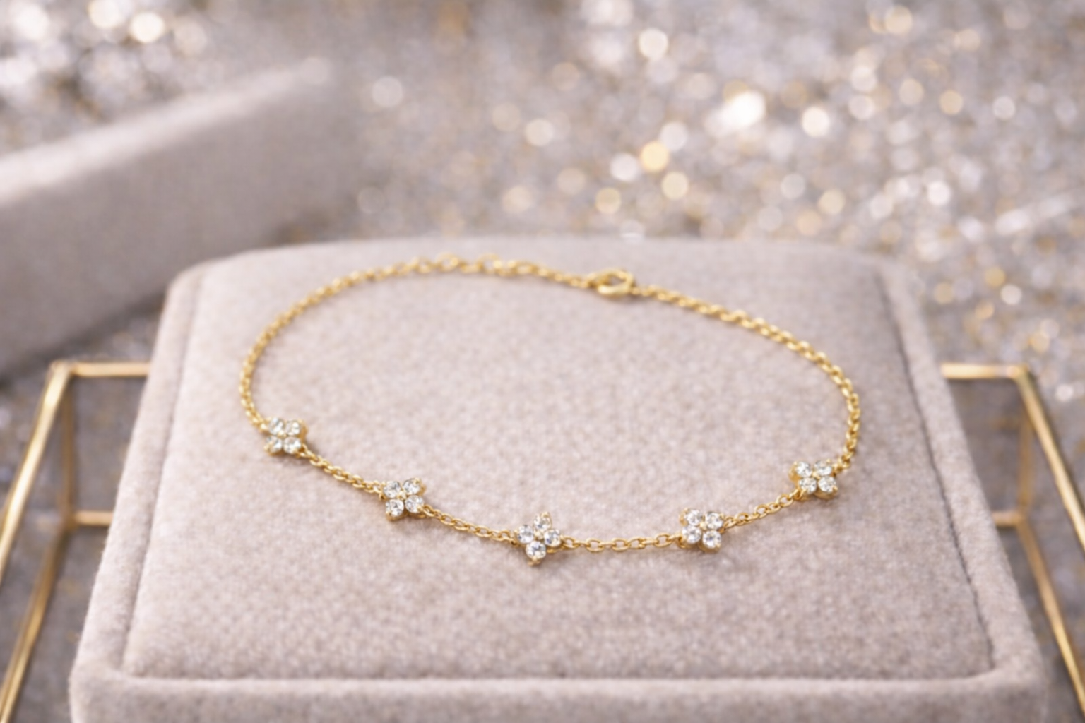 S925 Silver Plated Bracelet with 18K Gold and Zircon